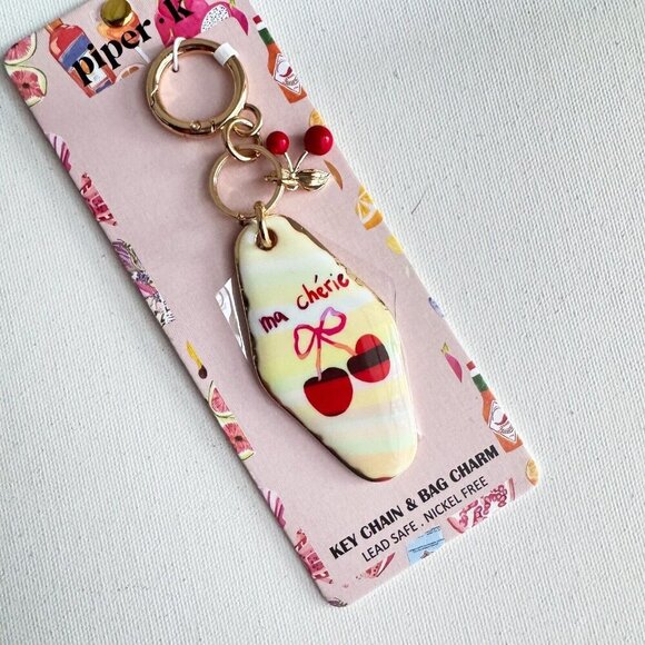 Piper K Cherry Print Keychain - Picture 3 of 6